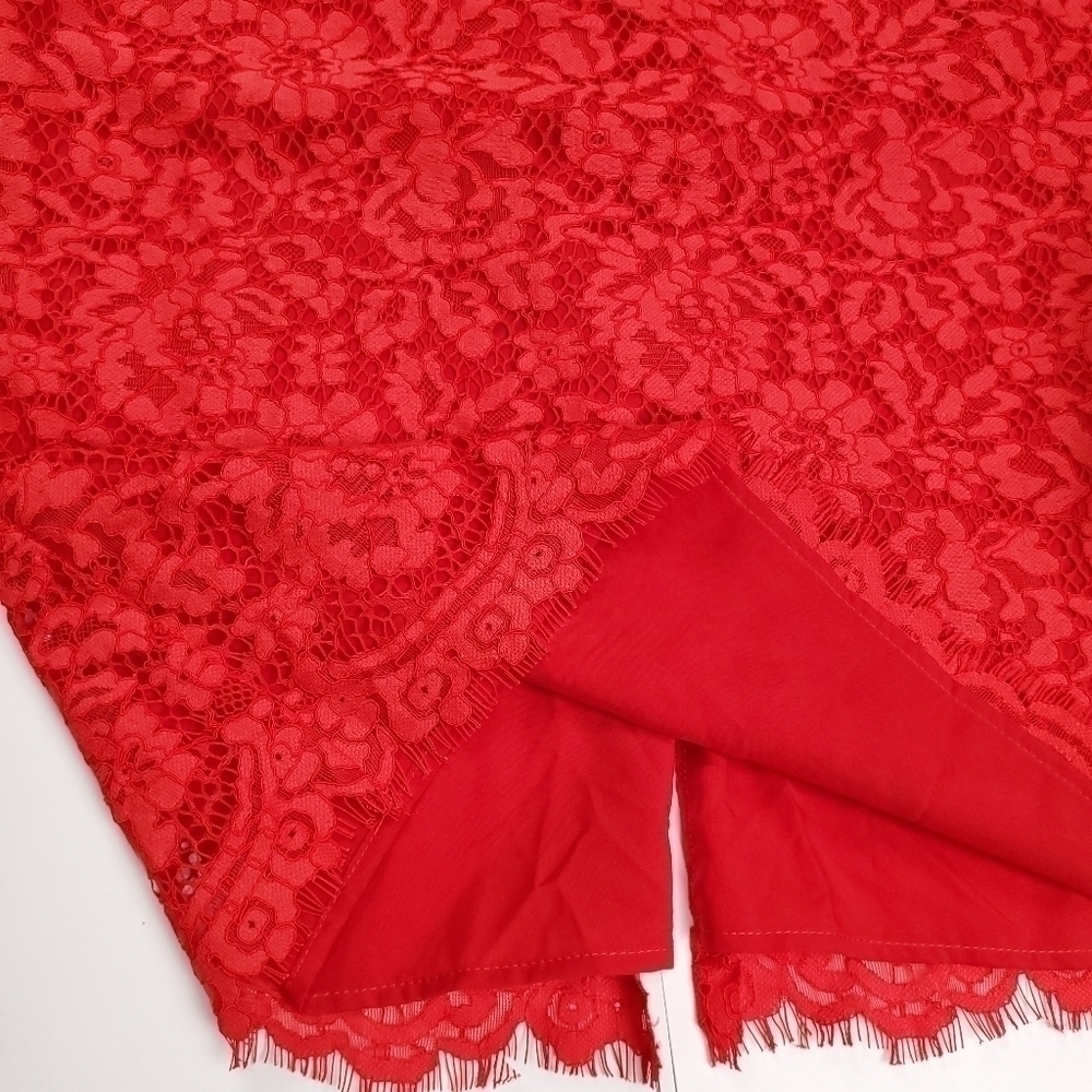 🔴 Shoshanna Anthropologie Red Lace Dress Sz 0 - Picture 5 of 15